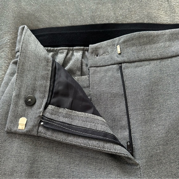 ZARA Blue Pattern Slim Leg Classic Trouser Pants - Picture 6 of 11